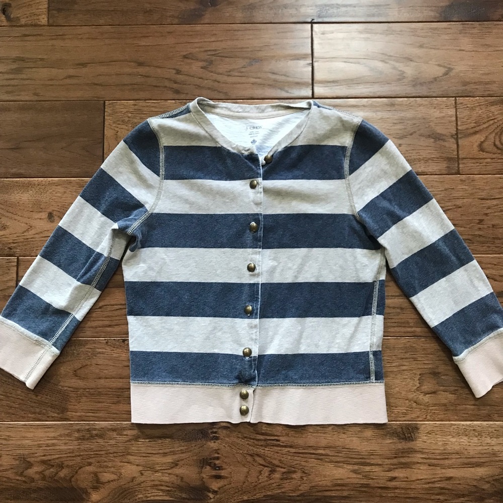 J. Crew Striped Button-up Cardigan